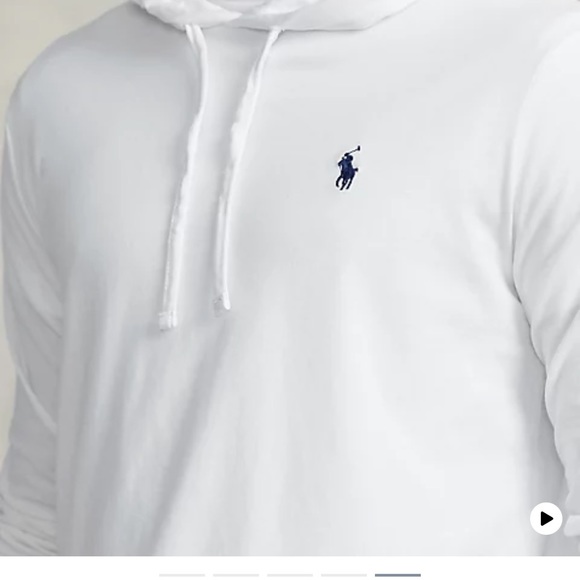 Ralph Lauren men’s White Jersey hoodie Lg - Picture 4 of 5